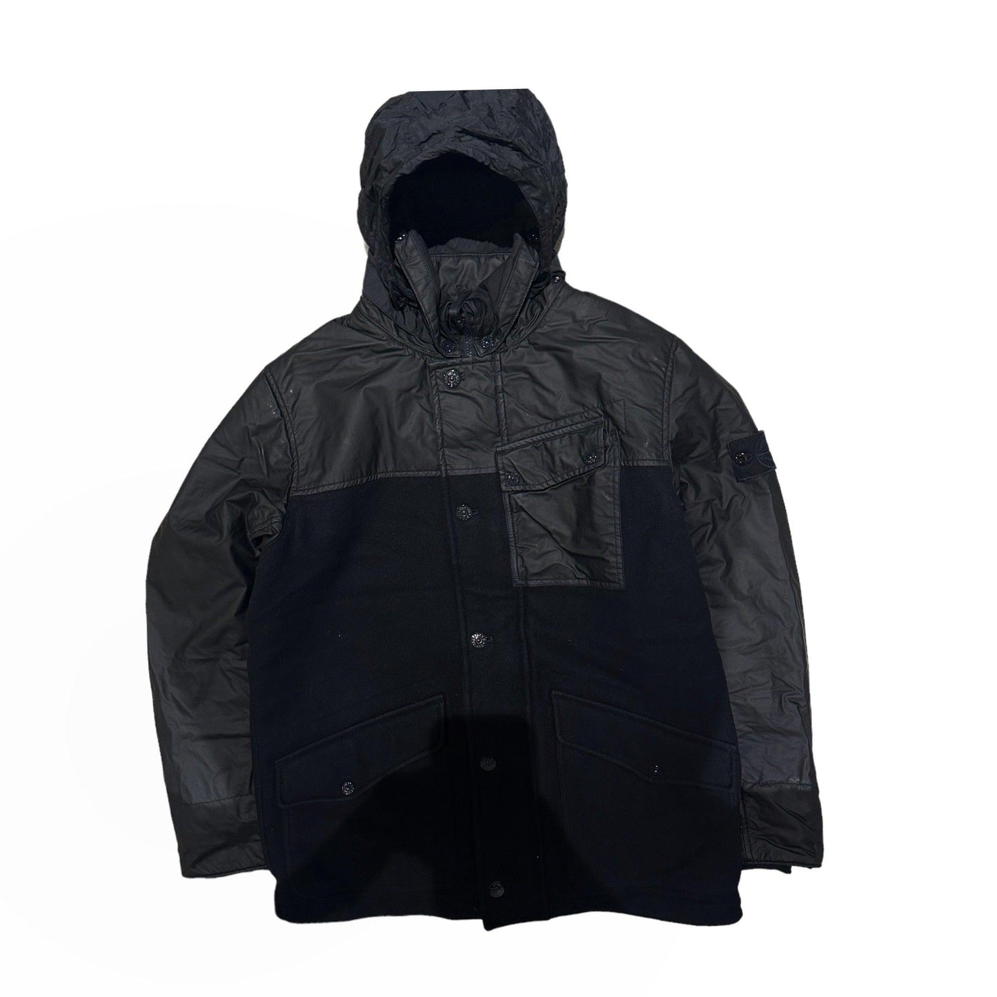Stone Island Ghost Wool Nylon Quilted Jacket with Packable Hood - Known Source