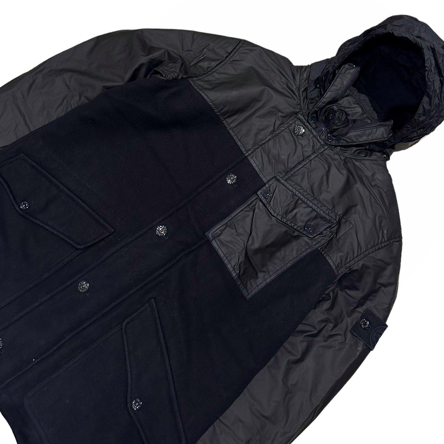 Stone Island Ghost Wool Nylon Quilted Jacket with Packable Hood - Known Source