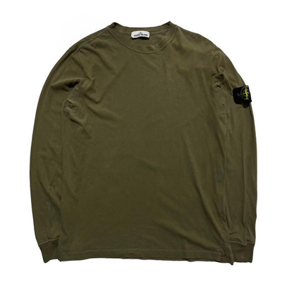 Stone island Olive green long sleeve top - Known Source