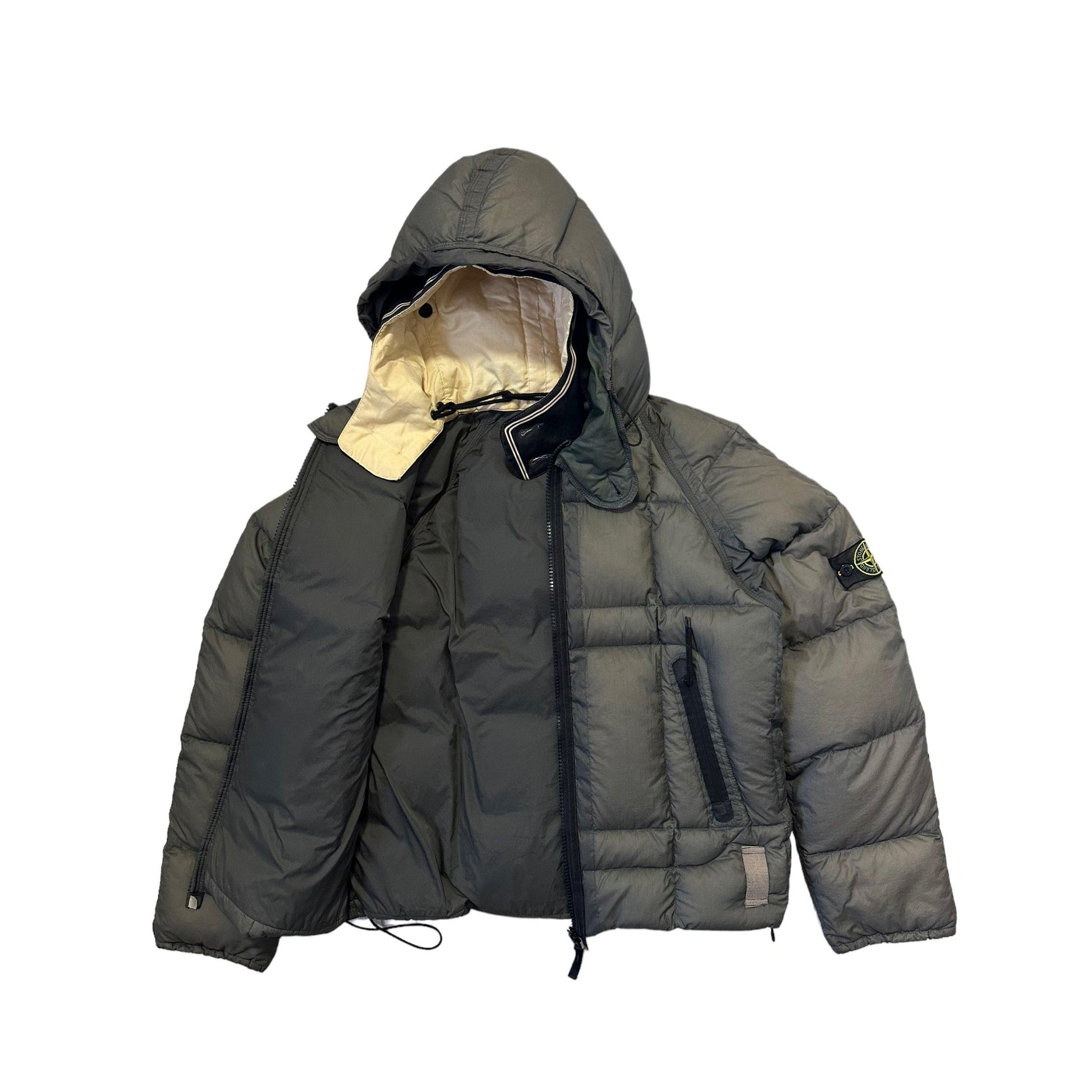 Stone Island Opaque Nylon Tela Goose Down Jacket from A/W 2006 with Dutch Rope Hood Inner - Known Source