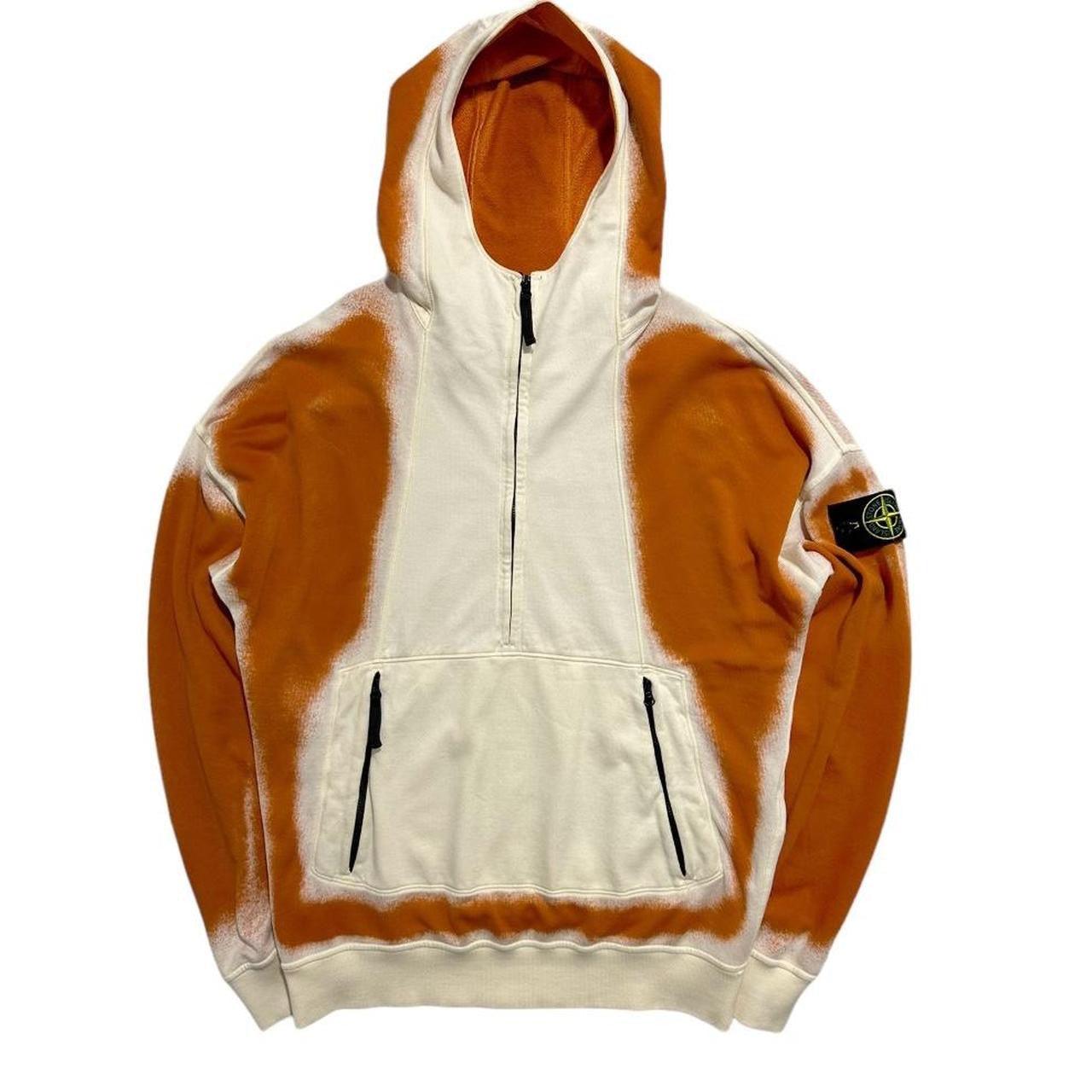 Stone Island Orange Half Zip Pullover Hoodie - Known Source