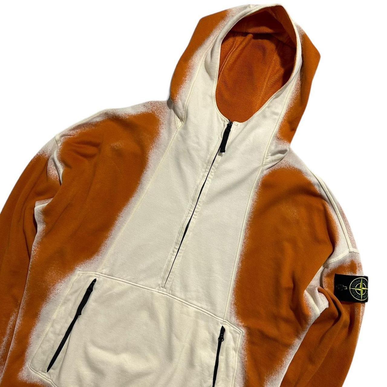 Stone Island Orange Half Zip Pullover Hoodie - Known Source