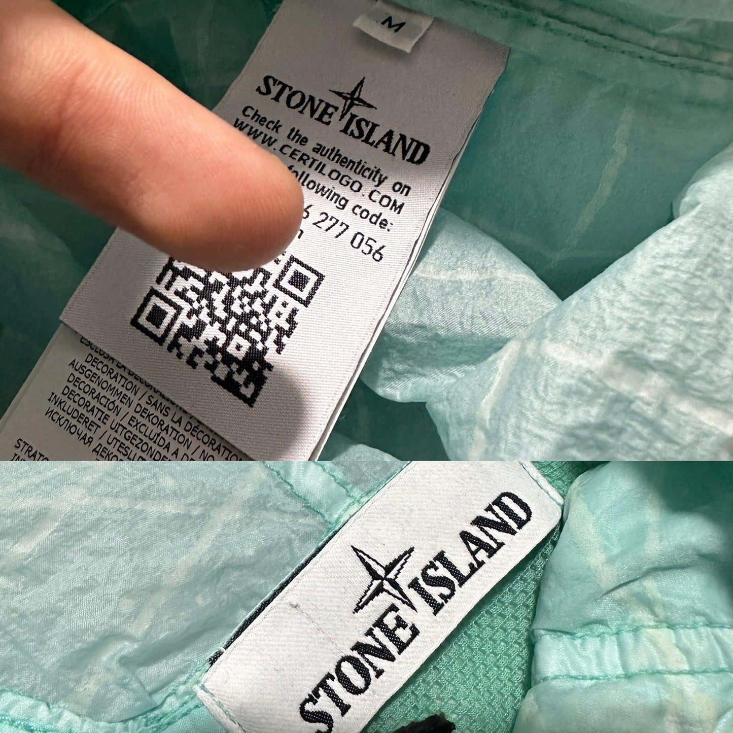 Stone Island Reflective Grid Lamy-TC Long Jacket with Special Process Badge - Known Source