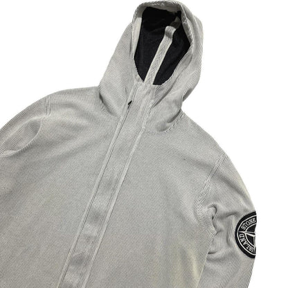 Stone Island Ribbed Cotton Zip Up Hoodie - Known Source