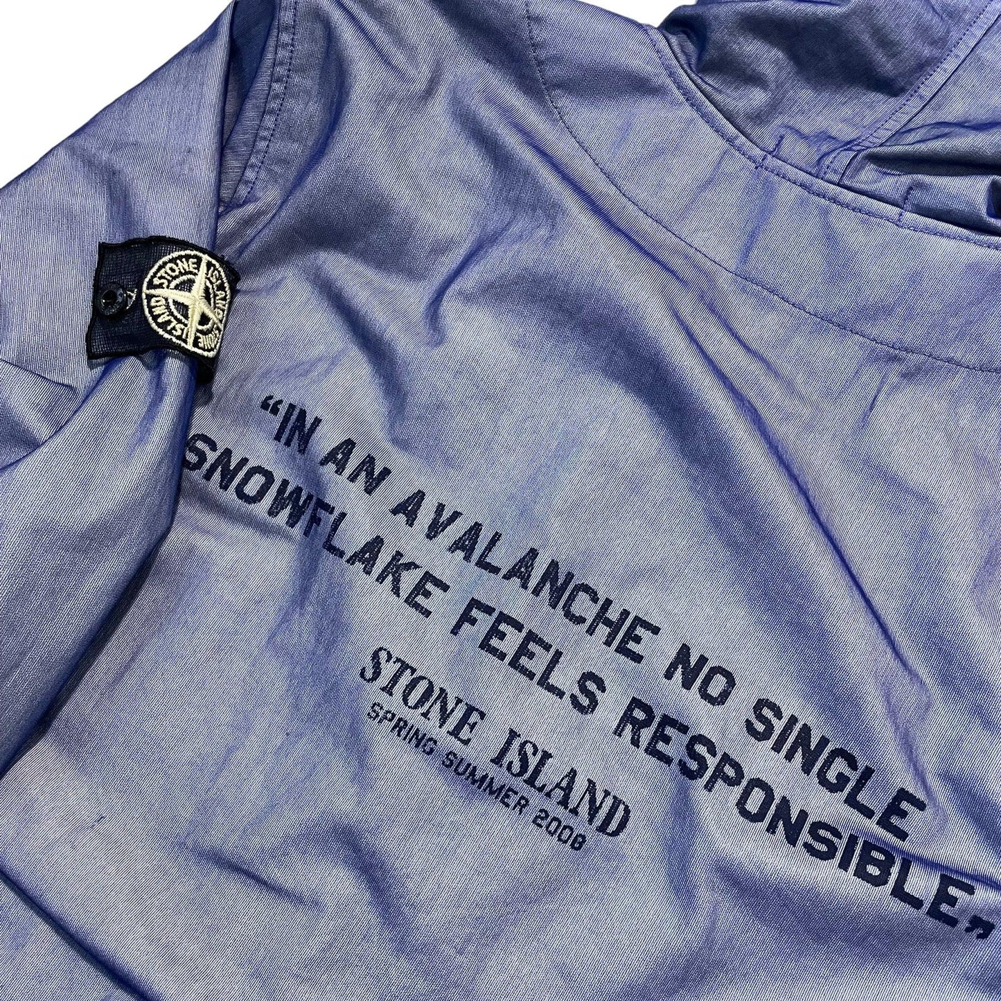 Stone Island Snowflake “In an avalanche no single snowflake feels responsible” Tyvek Jacket with Mesh Special Process Badge - Known Source