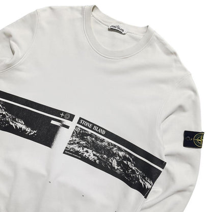 Stone Island White Front Print Crewneck - Known Source