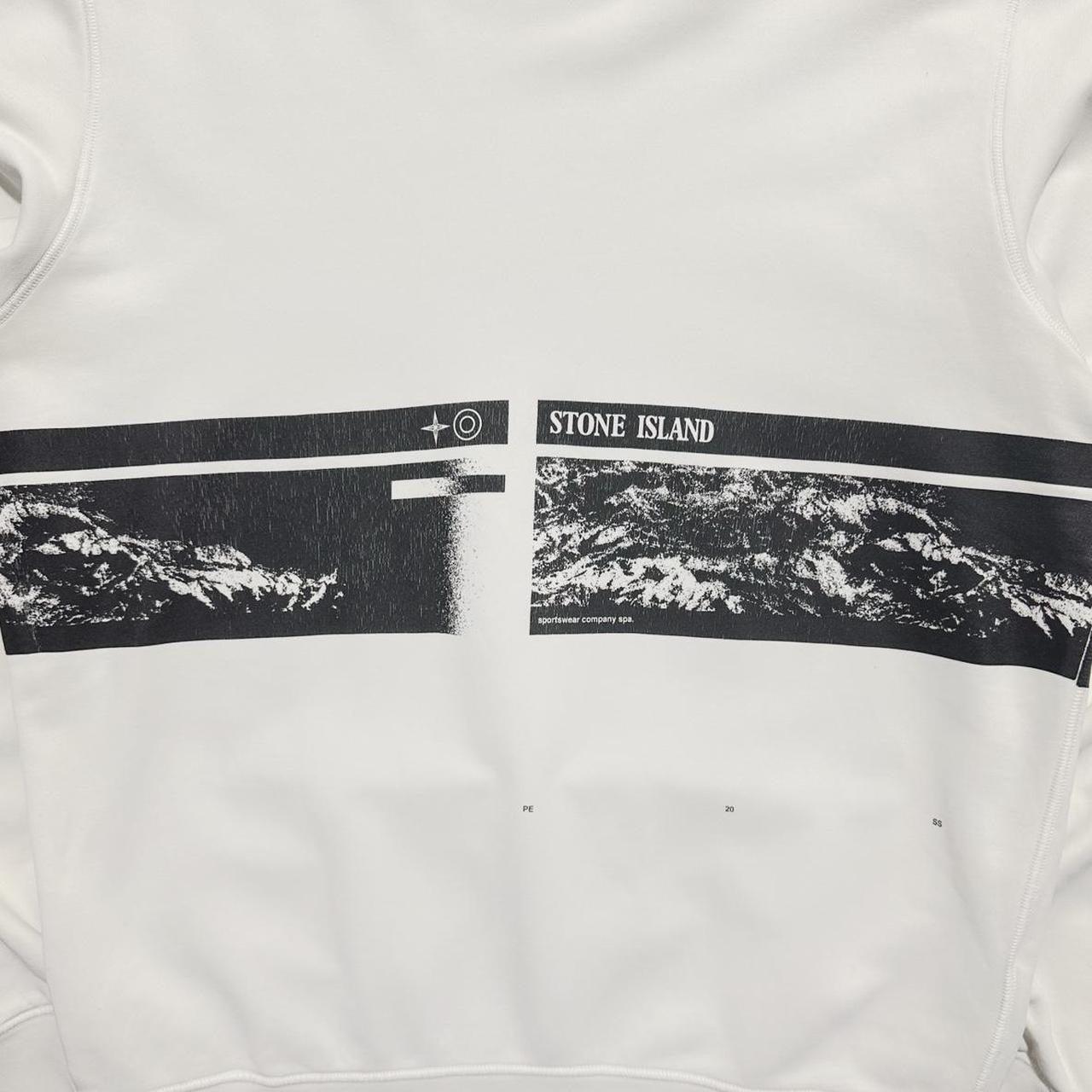 Stone Island White Front Print Crewneck - Known Source