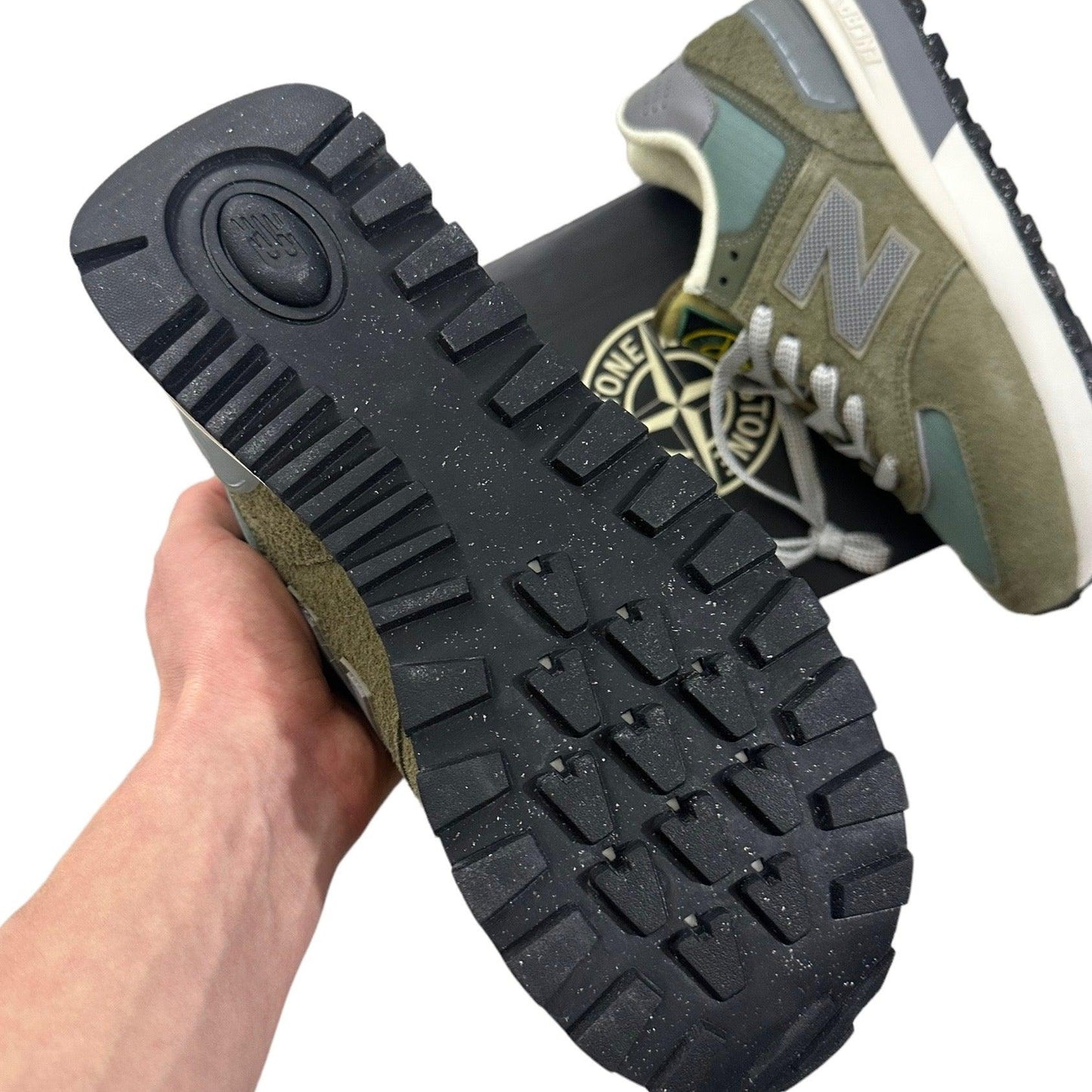 Stone Island x New Balance 574 Green Edge Trainers - Known Source