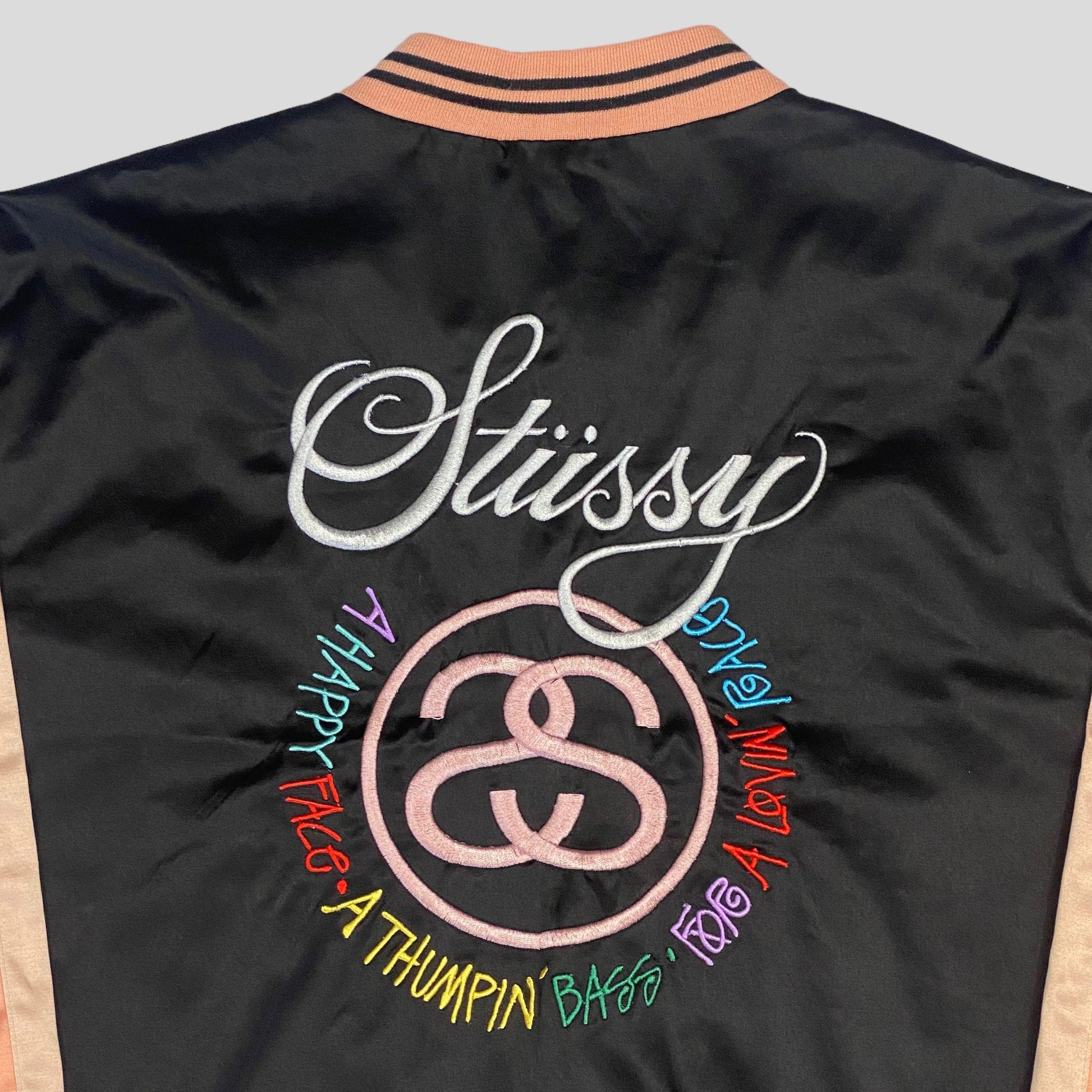 Stussy 00’s Thumpin Bass Varsity Souvenir Jacket - XS/S - Known Source