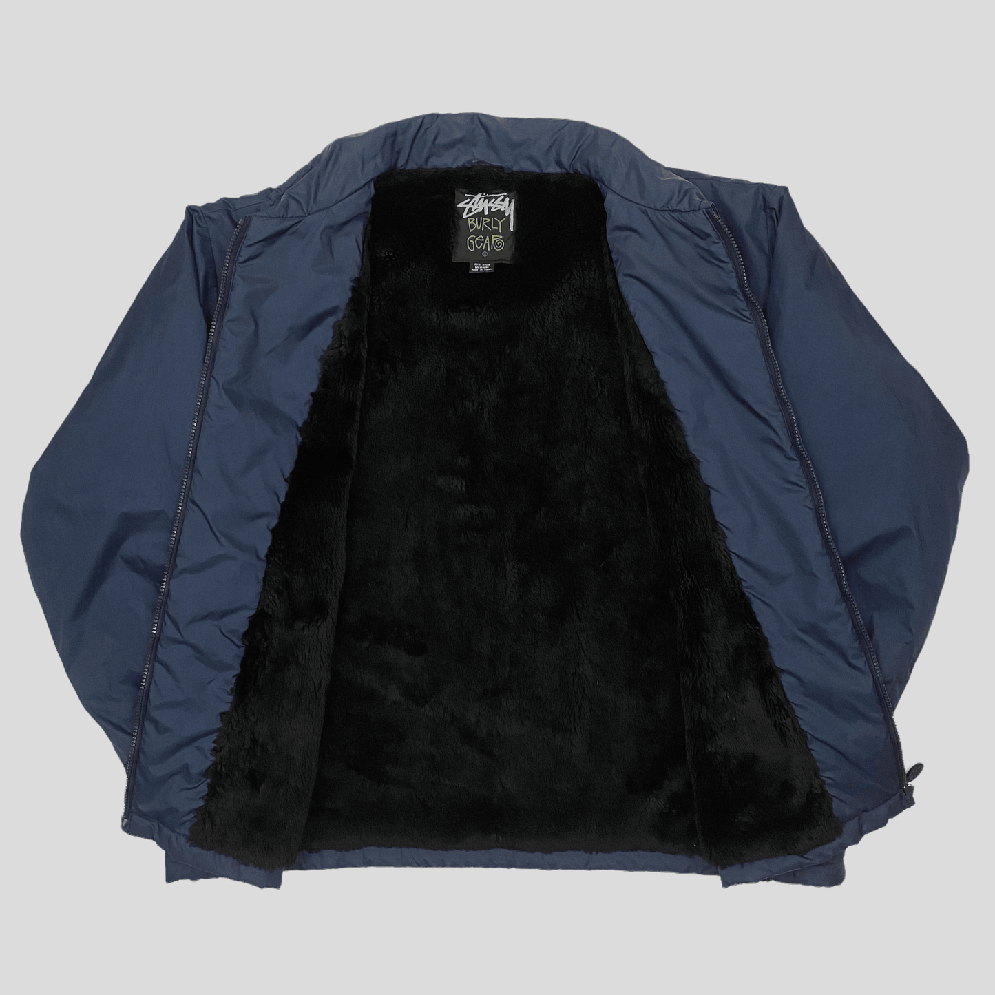 Stussy 90’s Star Nylon Fur Lined Coach Jacket - L/XL - Known Source