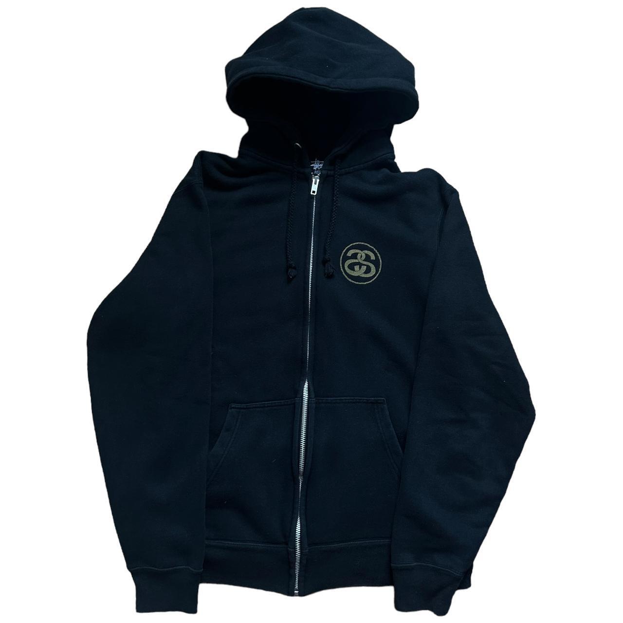 Stussy black gold zip up hoodie - Known Source