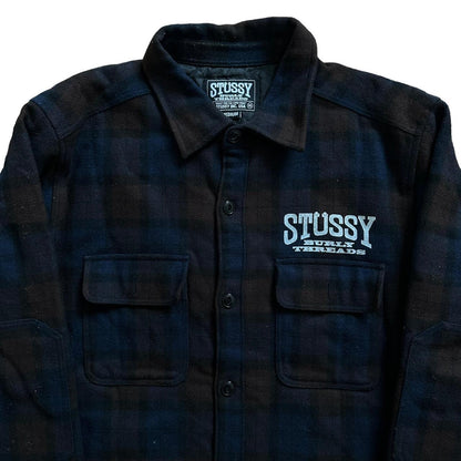 Stussy Burly Threads navy Tartan Jacket - Known Source