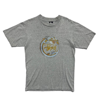 Stussy Grey Dragon Print T Shirt - Known Source