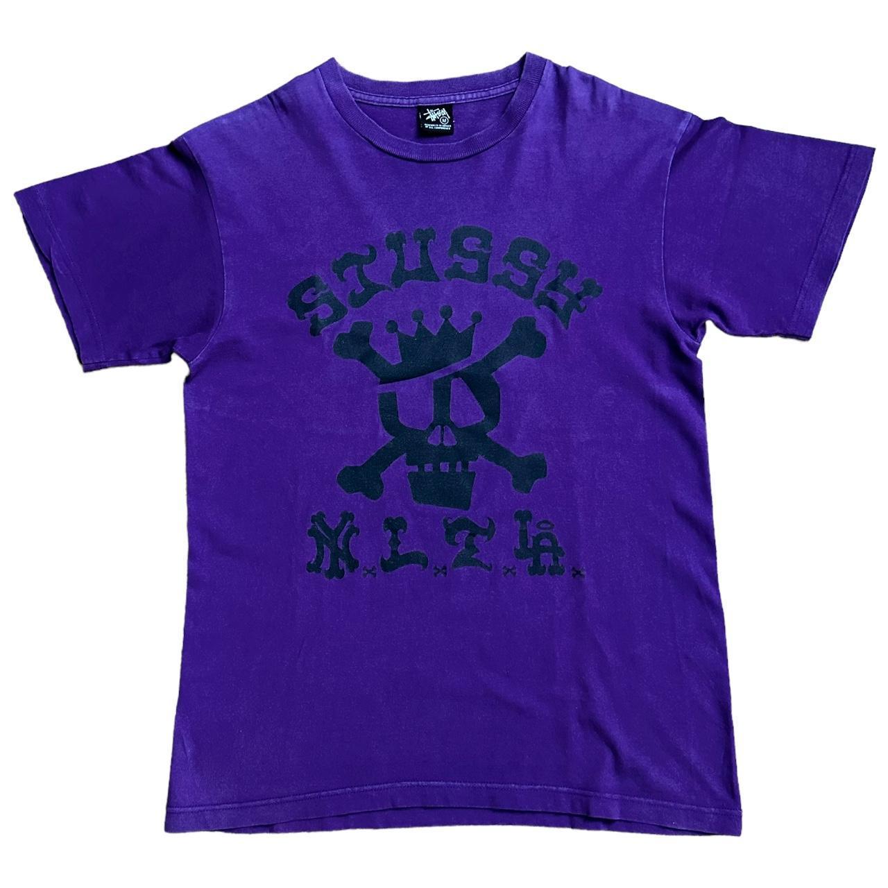 Stussy purple black Skull T-shirt short sleeve - Known Source