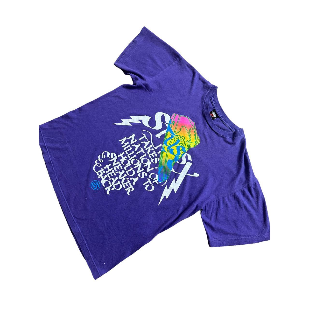 Stussy purple sneaker head Logo T-shirt - Known Source