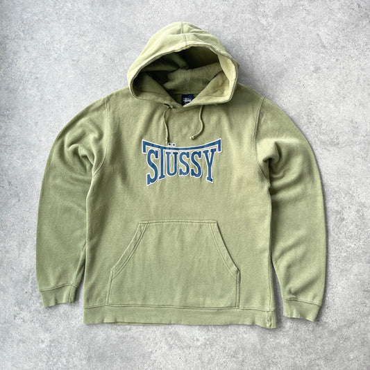 Stussy RARE 1990s heavyweight spellout hoodie (S) - Known Source
