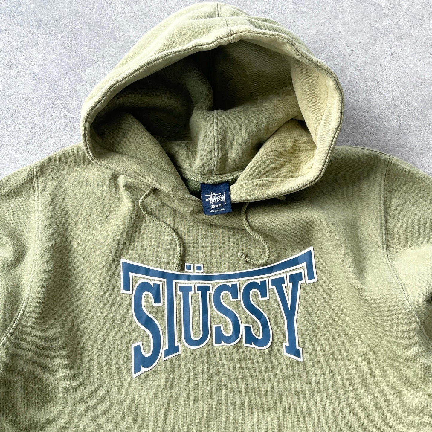 Stussy RARE 1990s heavyweight spellout hoodie (S) - Known Source