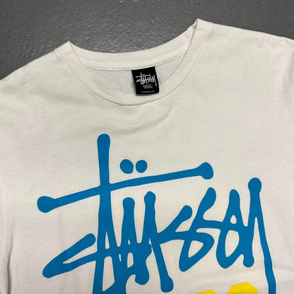 Stüssy Spellout T-Shirt With Front & Back Print ( S ) - Known Source