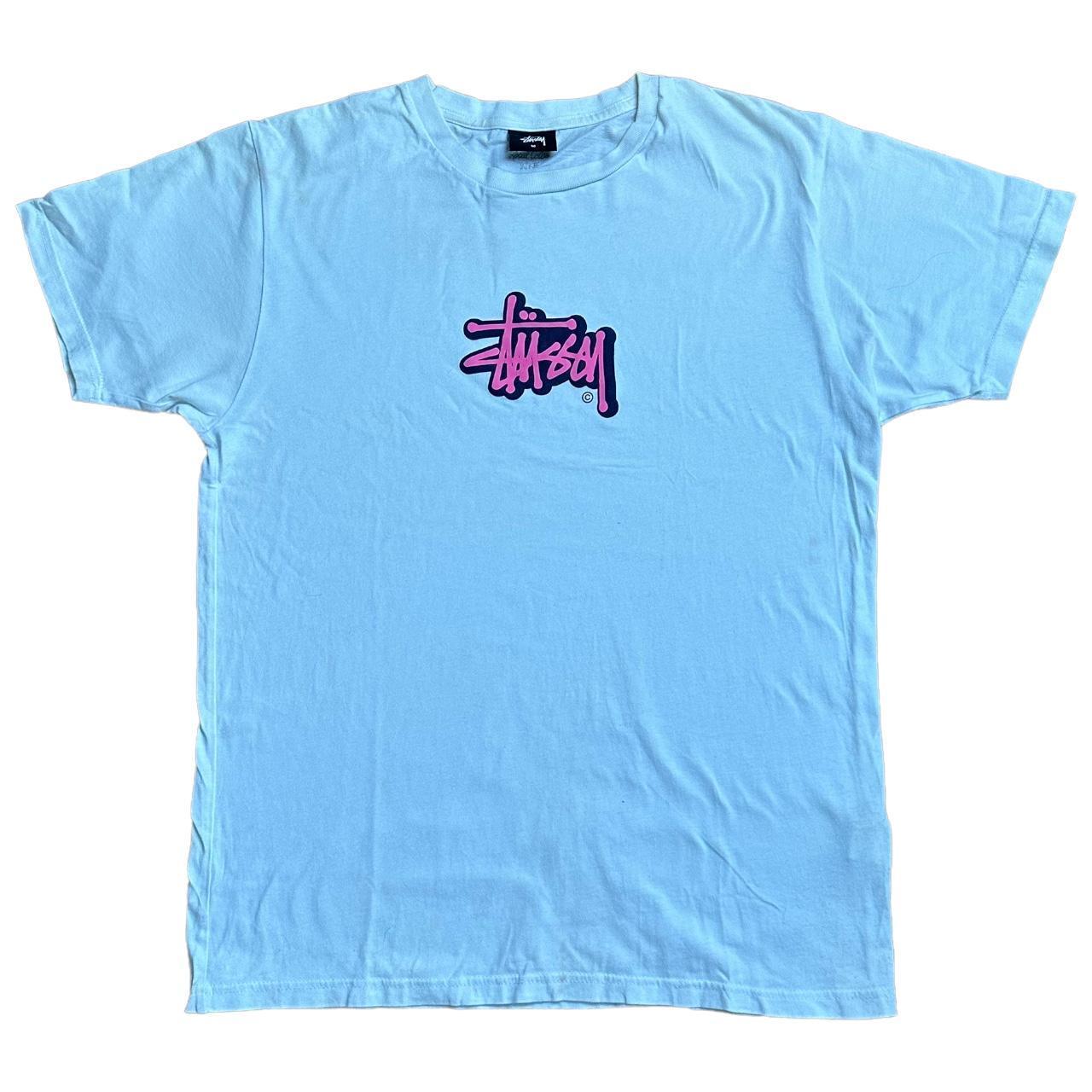 Stussy white and pink T-shirt short sleeve - Known Source