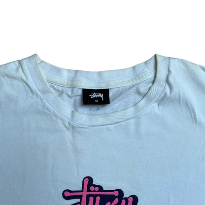 Stussy white and pink T-shirt short sleeve - Known Source