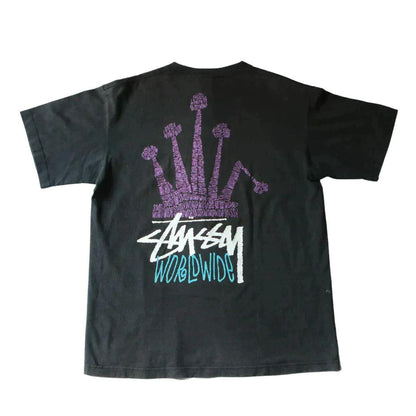 STUSSY WORLD WIDE CROWN TEE (L) - Known Source