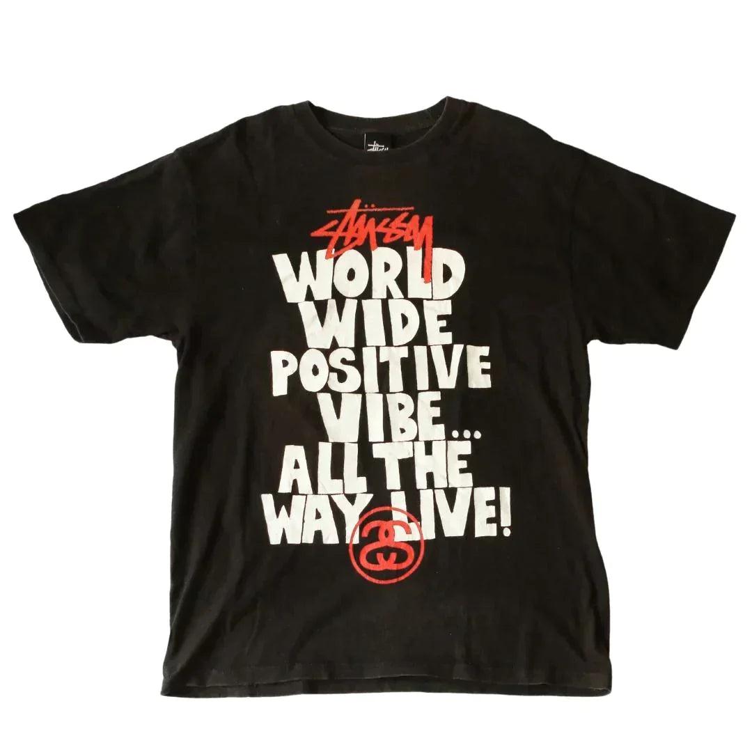 STUSSY WORLD WIDE POSITIVE VIBE TEE (M) - Known Source