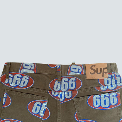 SUPREME 17SS 666 5-Pocket Jean Total pattern print denim pants (32) - Known Source