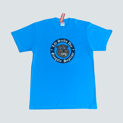 SUPREME 18 FW "Life sucks die Gangsta Supreme" short sleeve T-shirt (S) (Brand new) - Known Source