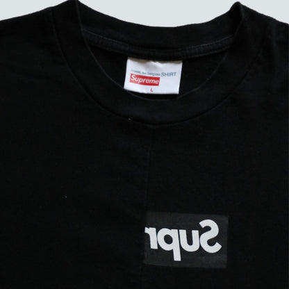 Supreme Comme Des Garçons black split box logo T-shirt (L) - Known Source