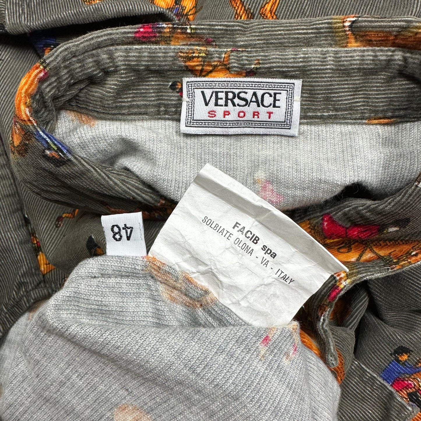 Versace Sport 90’s Corduroy Horses Double Pocket Shirt - L - Known Source