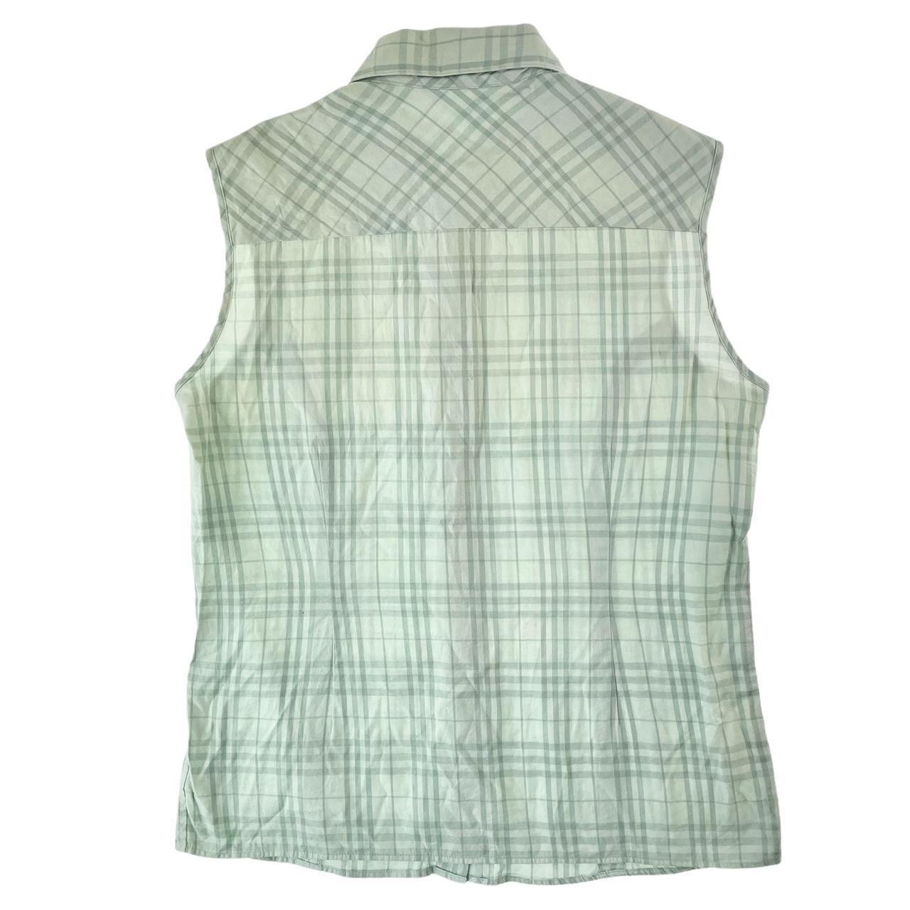 Vintage Burberry nova check button vest shirt woman’s size M - Known Source