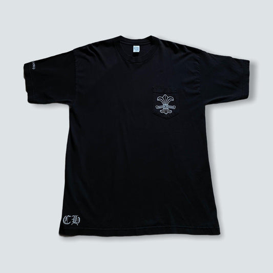 Vintage Chrome Hearts Black pocket tee with front and back graphic (XL) - Known Source