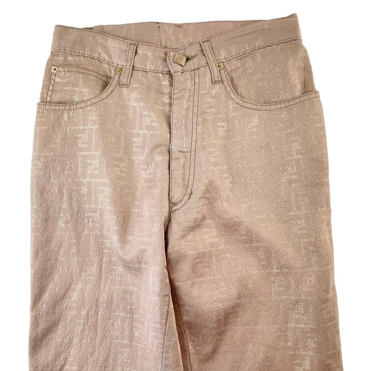 Vintage Fendi sparkly gold monogram trousers W26 - Known Source