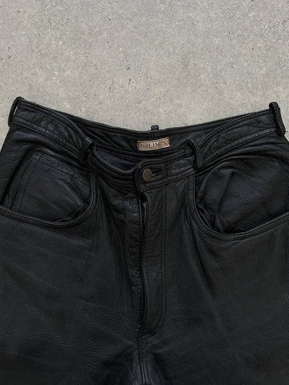 Vintage High Waisted Leather Trousers - W28 - Known Source