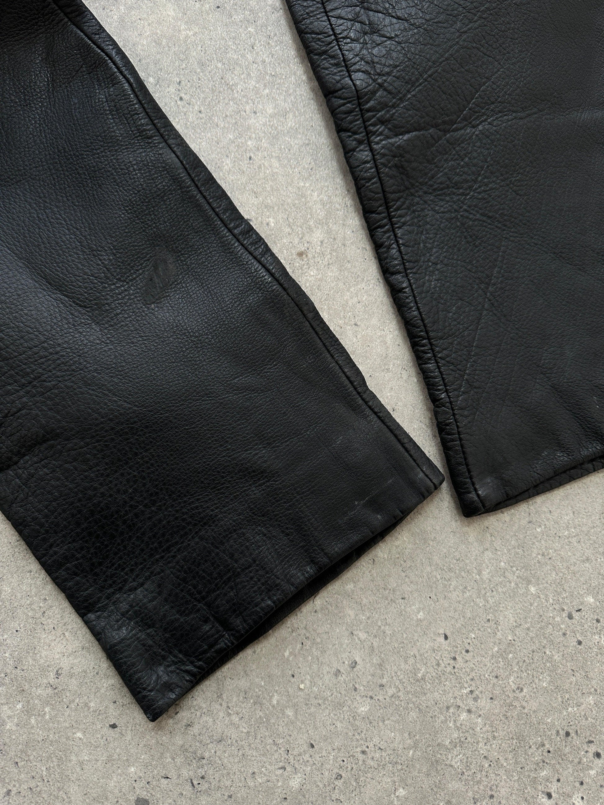 Vintage High Waisted Leather Trousers - W28 - Known Source