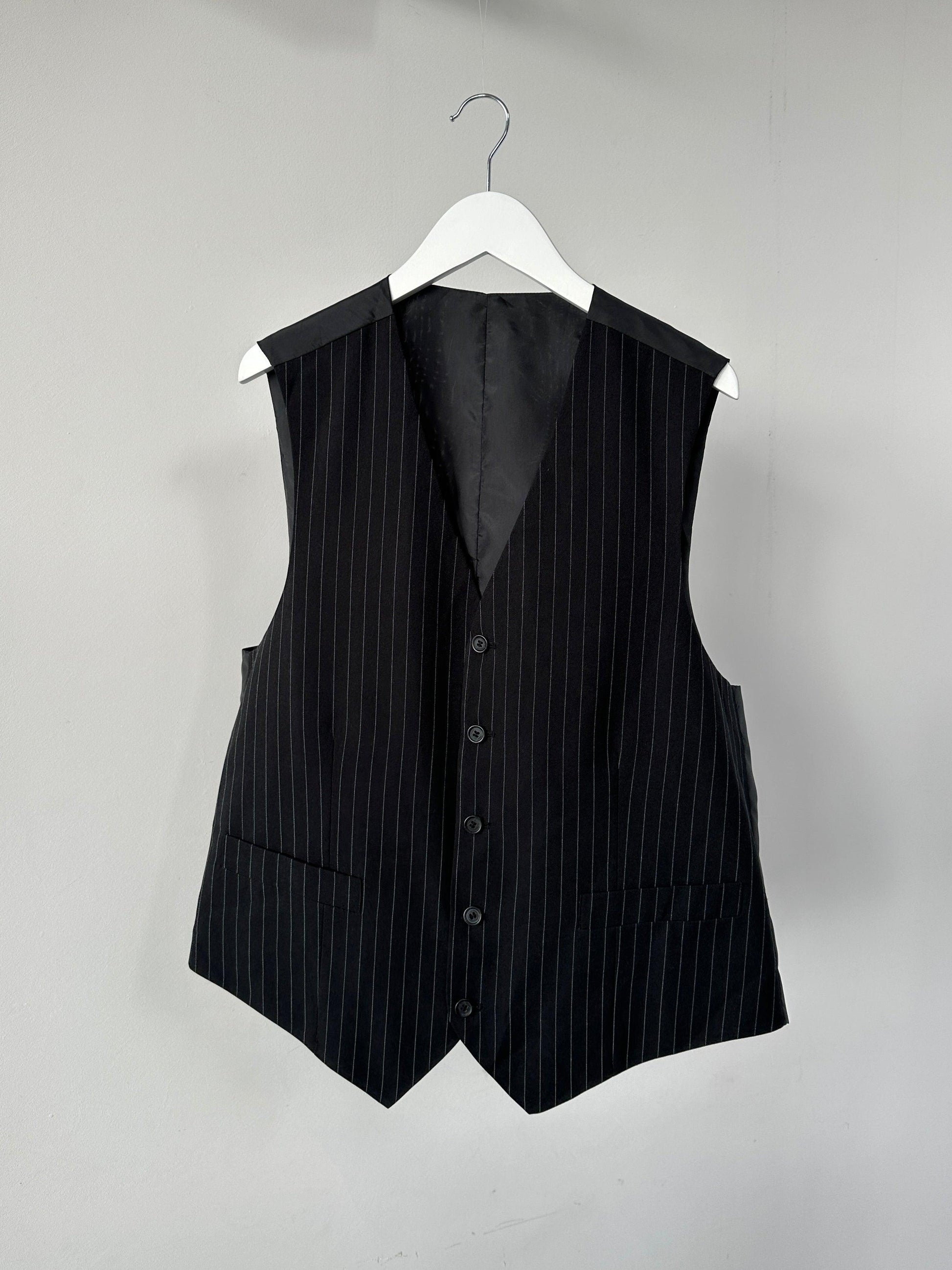 Vintage Pinstripe Tailored Waistcoat - XL - Known Source