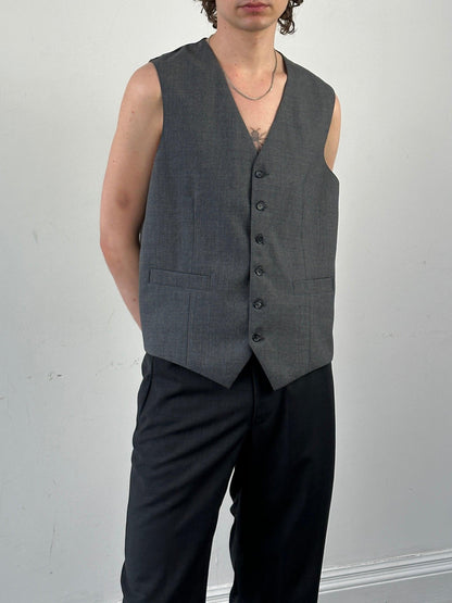 Vintage Pure Wool Tailored Waistcoat - L/XL - Known Source