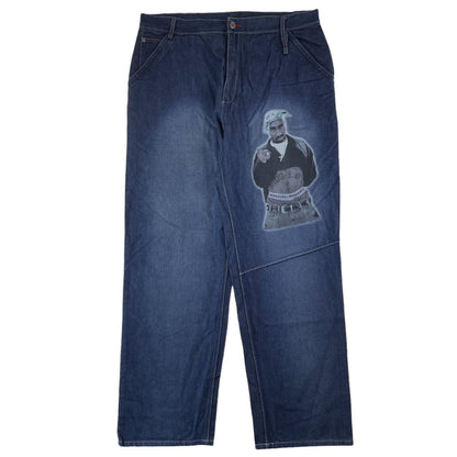 Vintage Tupac rapper denim jeans trousers W38 - Known Source