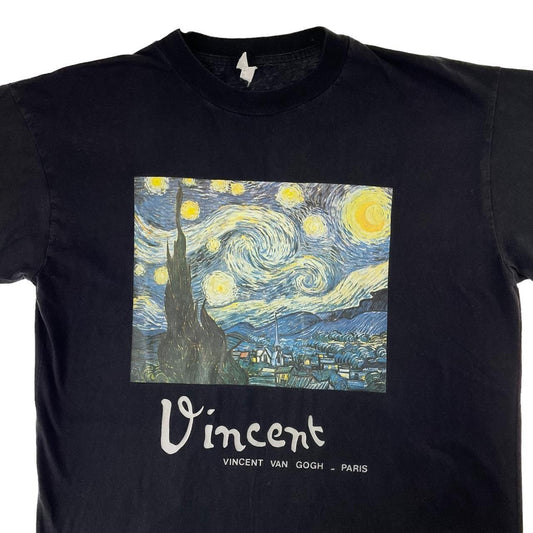 Vintage Van Gogh starry night art t shirt size L - Known Source