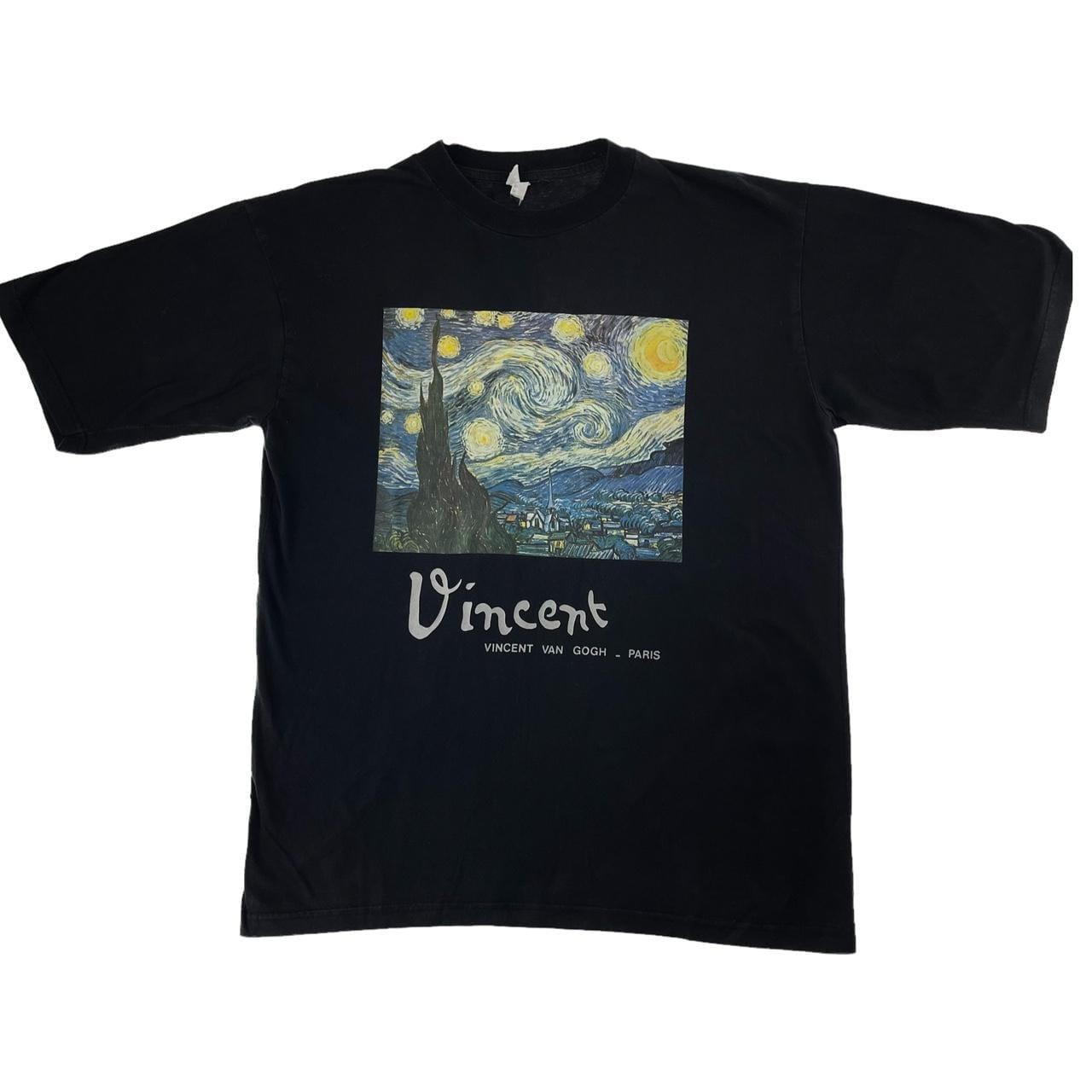 Vintage Van Gogh starry night art t shirt size L - Known Source