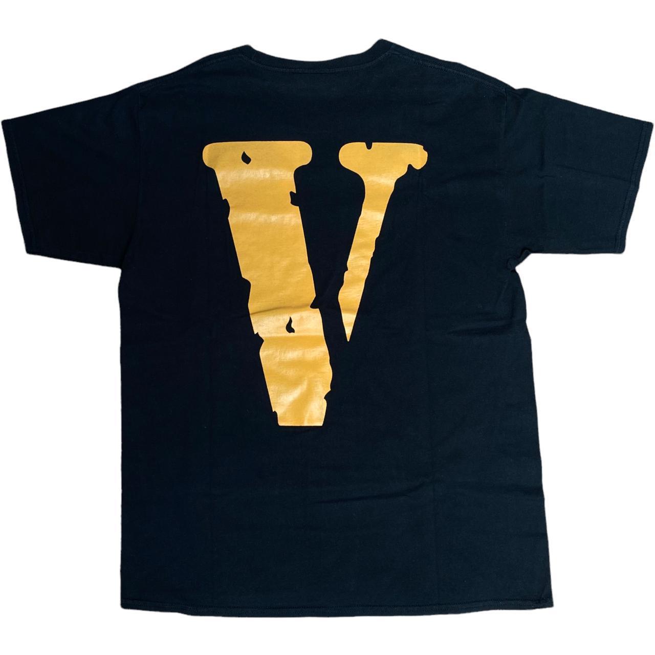 Vlone Front and back Logo Tee Black Orange (M) - Known Source