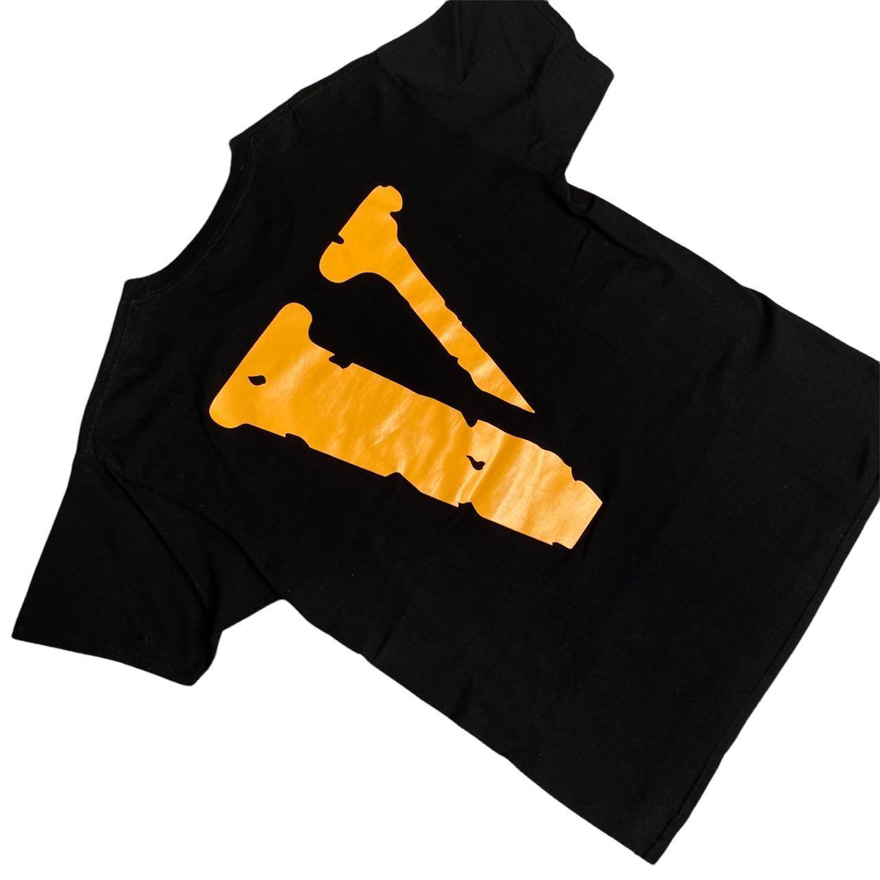 Vlone Front and back Logo Tee Black Orange (M) - Known Source
