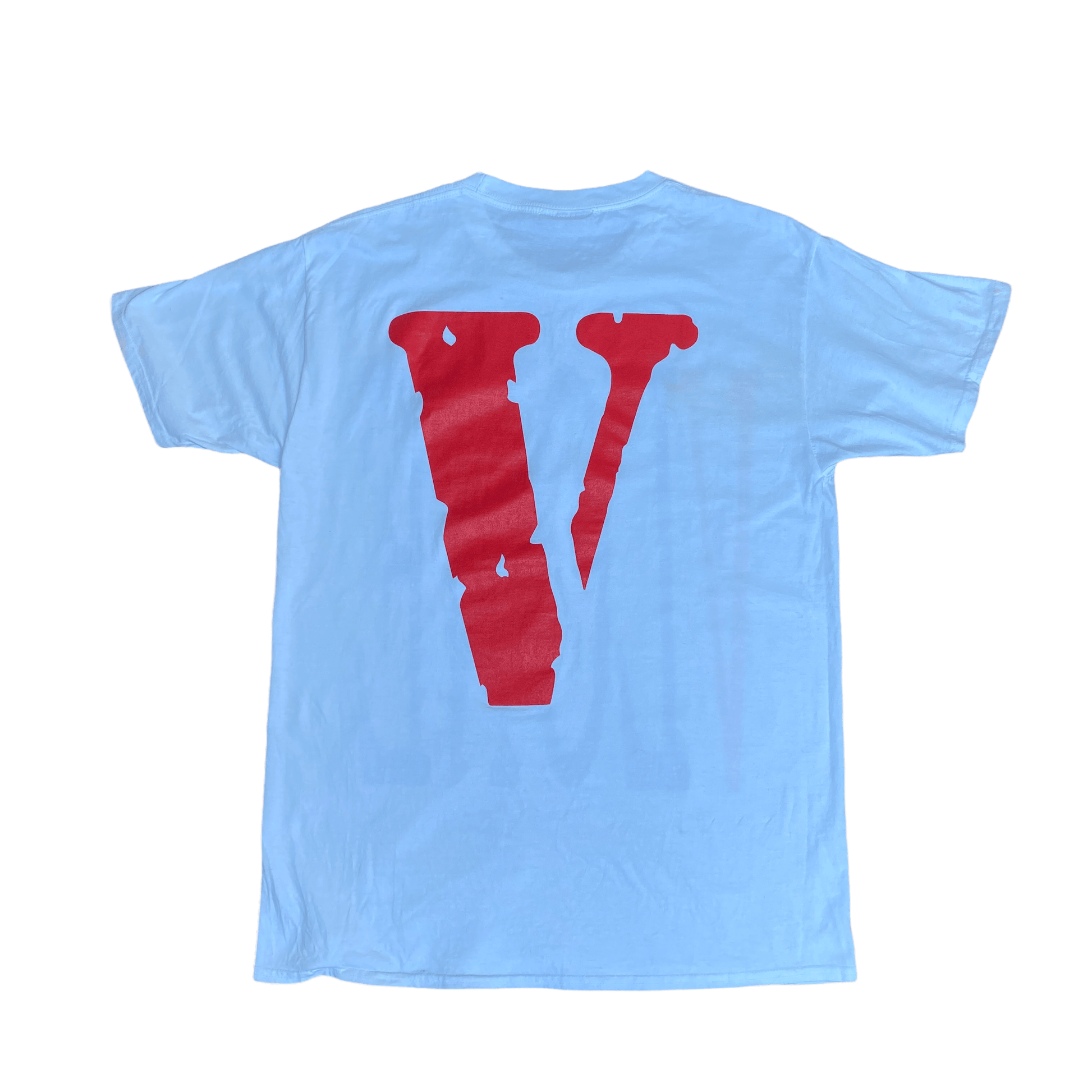 Vlone Front and back Logo Tee White Red Blue (M) - Known Source