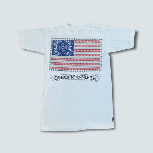 White Chrome Hearts American Flag Pocket Tee (S) - Known Source