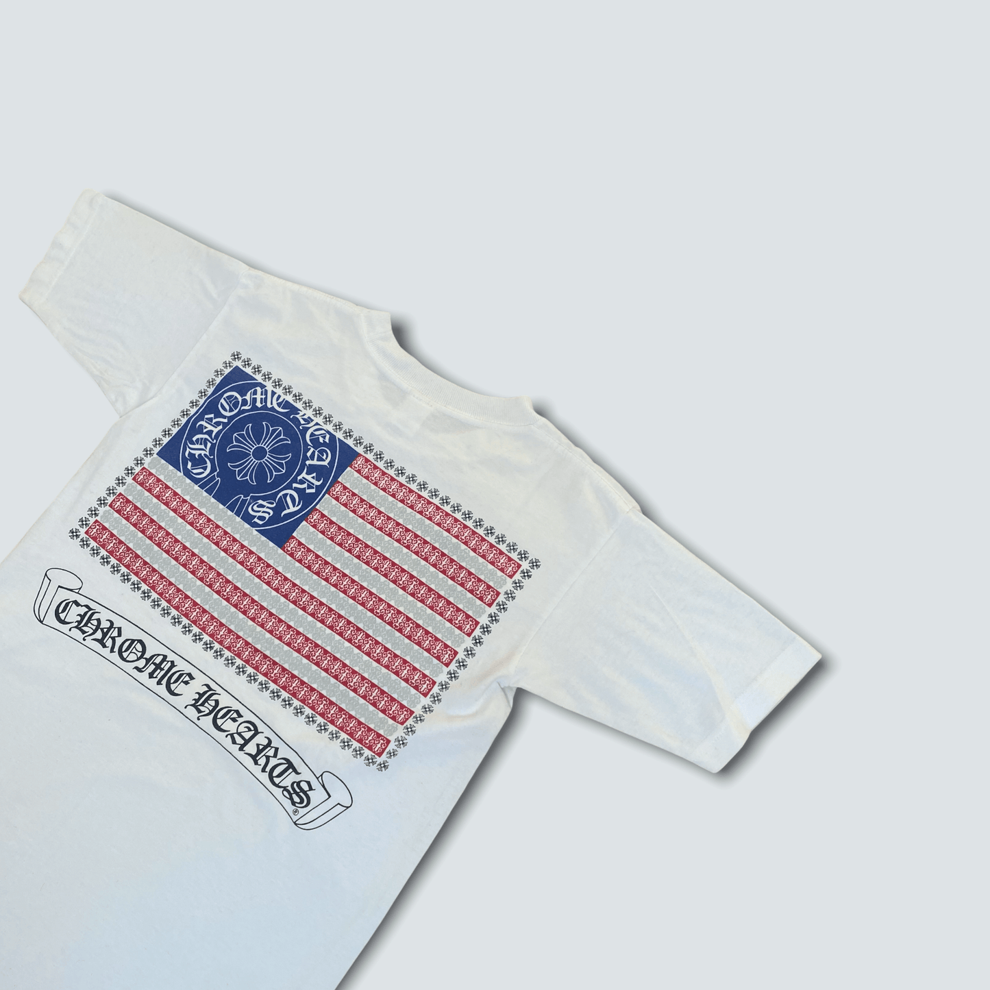 White Chrome Hearts American Flag Pocket Tee (S) - Known Source