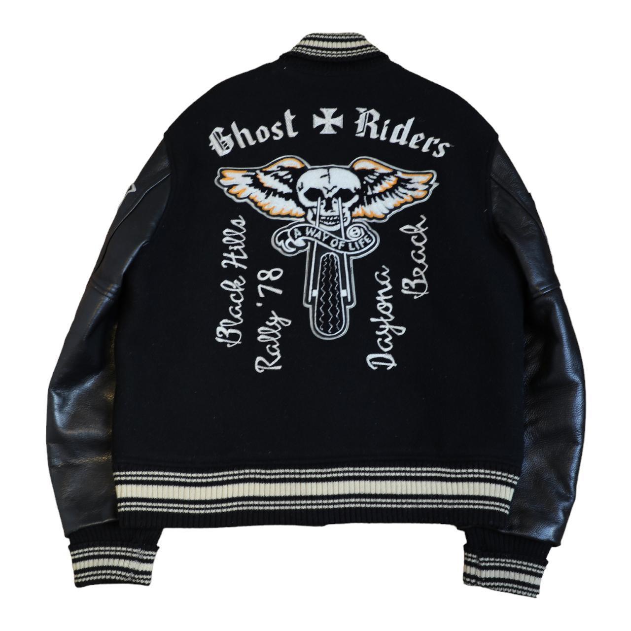 Whitesville 1978 Ghost Riders Motorcycle Club jacket Black/White - Known Source
