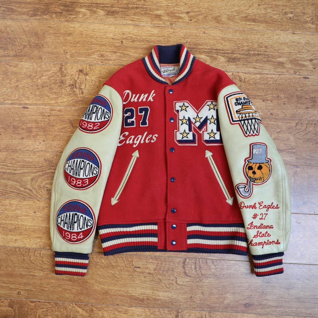 Whitesville 1982-1984 Madison Dunk Eagles, 38/ Award Jacket Red/Cream Patches - Known Source