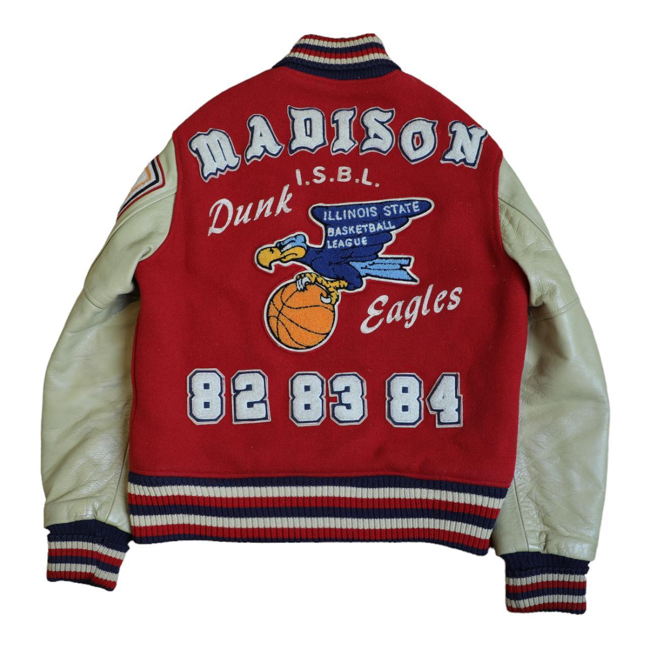Whitesville 1982-1984 Madison Dunk Eagles, 38/ Award Jacket Red/Cream Patches - Known Source
