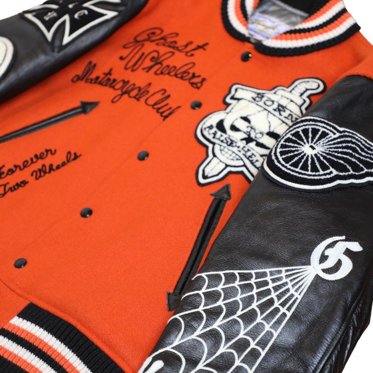 Whitesville Sleeve Leather Award Jacket Full Deco 38 Orange x Black - Known Source