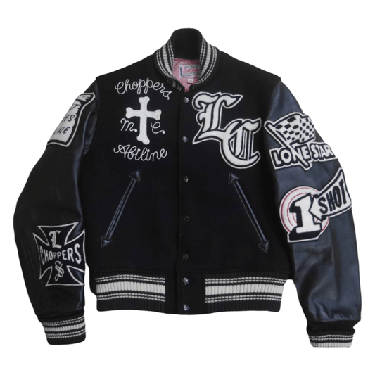 Wool with Leather sleeves Varsity Jacket Lone Star Choppers MC (S) - Known Source